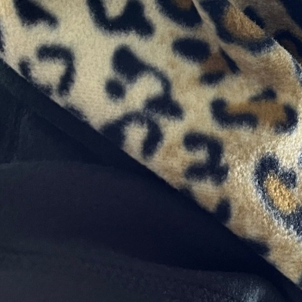 Hot Headz Leopard Print & Black Convertible Fleece Hat Hood Face Cover One Size - Picture 11 of 12